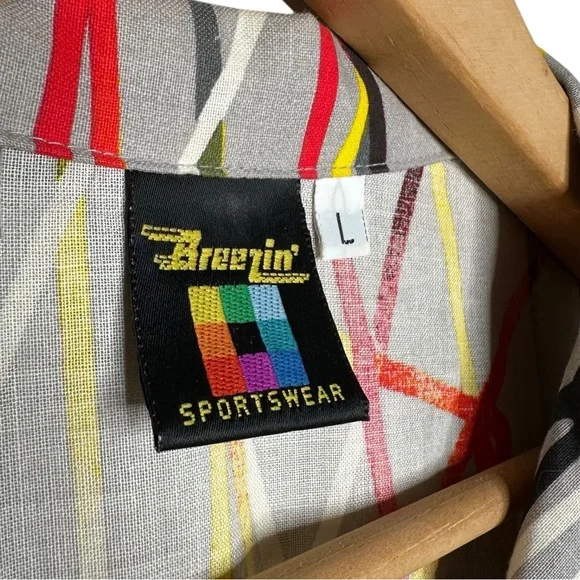 Vintage 80s Breezin Sportswear Camp Shirt - Picture 6 of 7